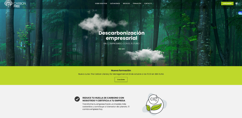 Logotipo de la asociación Carbon Free promovida por eñutt agency